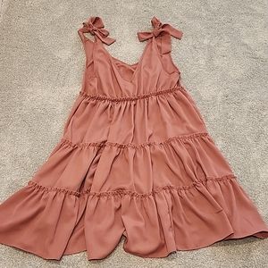 Adorable pink Baby doll dress. Size small to medium. Layered ruffles